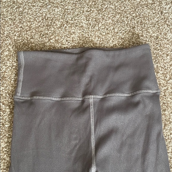 ONA Gray Metallic Ribbed Leggings - Picture 4 of 7